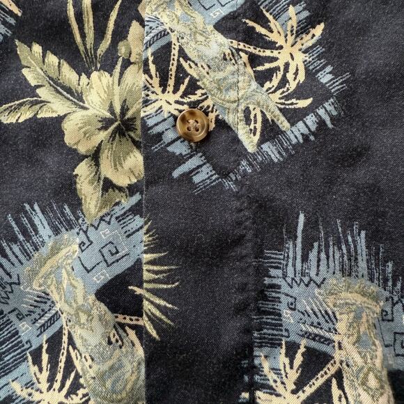 Puritan Navy Blue Hawaiian Print Button Down Shirt XL - Picture 9 of 9